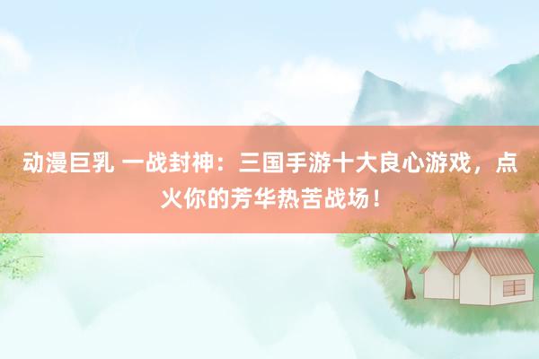 动漫巨乳 一战封神：三国手游十大良心游戏，点火你的芳华热苦战场！