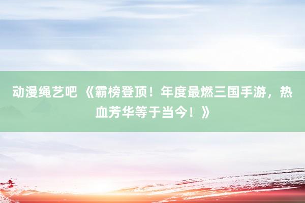 动漫绳艺吧 《霸榜登顶！年度最燃三国手游，热血芳华等于当今！》