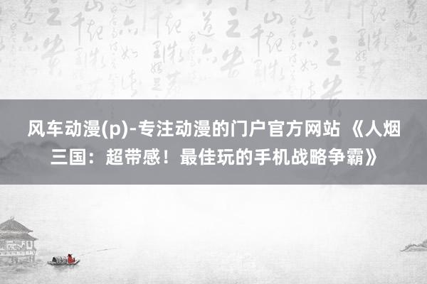 风车动漫(p)-专注动漫的门户官方网站 《人烟三国：超带感！最佳玩的手机战略争霸》