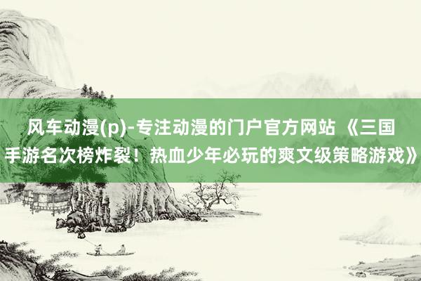 风车动漫(p)-专注动漫的门户官方网站 《三国手游名次榜炸裂！热血少年必玩的爽文级策略游戏》
